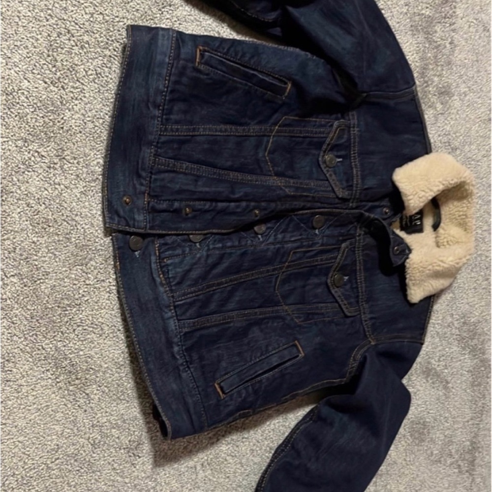 GAP Kids Blue Jean Jacket with Cream Collar